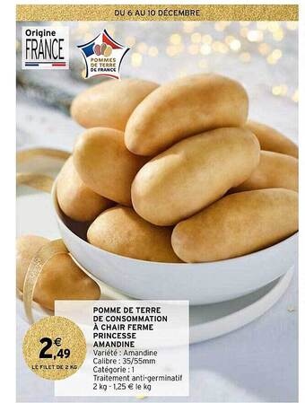 Intermarché Express Pomme de terre de consommation à chair ferme princesse amandine offre