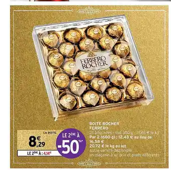 Intermarché Express Boîte rocher ferrero offre