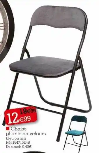 Kandy Chaise pliante en velours offre