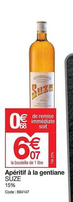 Promocash Apéritif à la gentiane suze offre