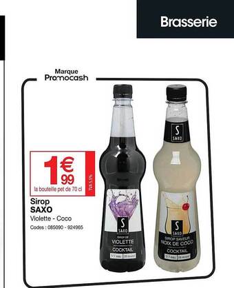 Promocash Sirop saxo offre