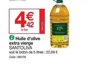 Promocash Huile d'olive extra vierge santoliva offre