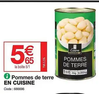 Promocash Pommes de terre en cuisine offre