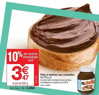 PĂąte Ă tartiner aux noisettes nutella