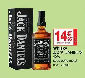 Promocash Whisky jack daniel's offre