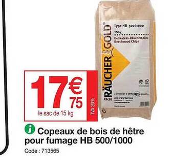 Promocash Copeaux de bois de hêtre pour fumage hb 500-1000 offre
