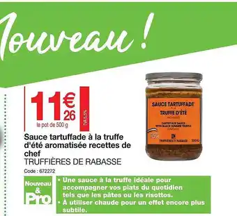 Promocash Sauce tartuffade à la truffe d'été aromatisée recettes de chef truffières de rabasse offre