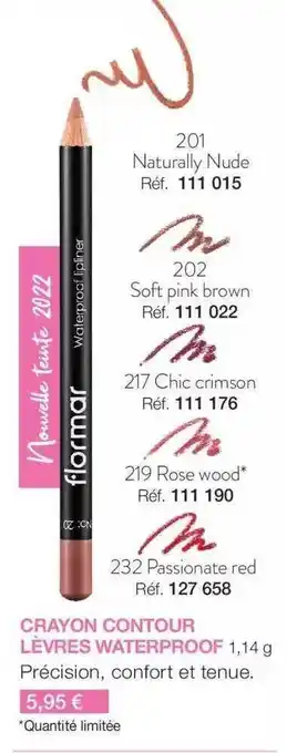 Stanhome Crayon contour lèvres waterproof offre