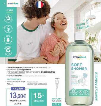 Stanhome Soft shower gel douche corps et visage offre