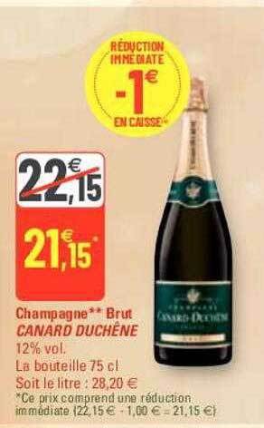 G20 Champagne brut canard duchêne offre
