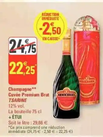 G20 Champagne cuvée premier brut tsarine offre