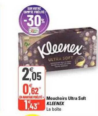 G20 Mouchoirs ultra soft kleenex offre