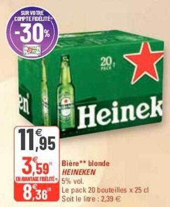 G20 Bière blonde heineken offre