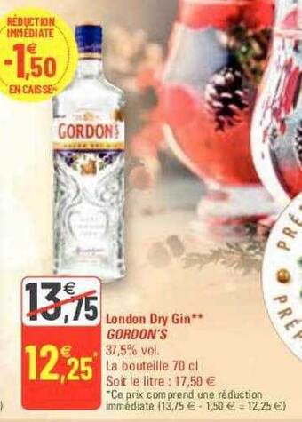 G20 London dry gin gordon's offre