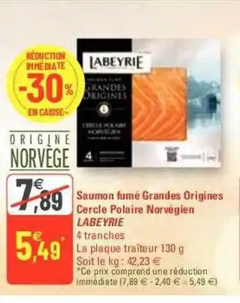 G20 Saumon fumé grandes origines cercle polaire norvégien labeyrie offre