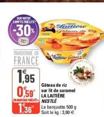 G20 Bâteau de riz sur lit de caramel la laitière nestlé offre