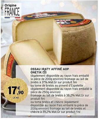 Ossau iraty affiné aop onetik