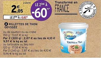 Intermarché Hyper Rillettes de thon odyssée offre