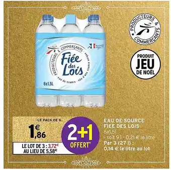 Intermarché Hyper Eau de source fiée des lois offre