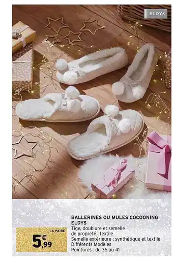Ballerines ou mules cocooning eldys