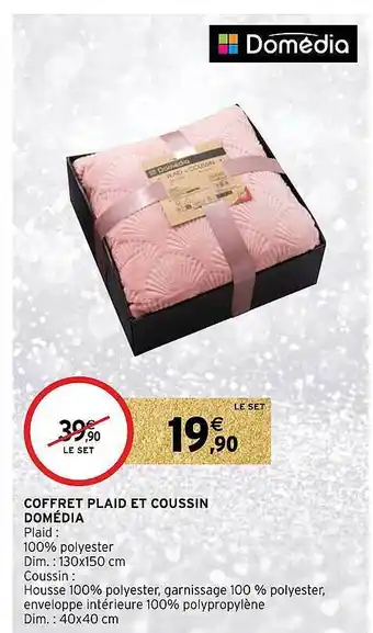 Intermarché Hyper Coffret plaid et coussin domédia offre