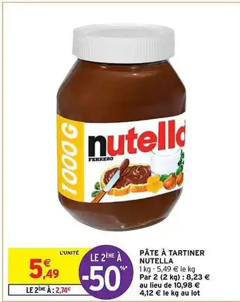 Intermarché Hyper Pâte à tartiner nutella offre