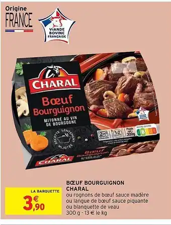 Intermarché Hyper Bœuf bourguignon charal offre