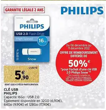 Intermarché Hyper Clé usb philips offre