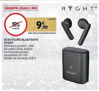 Intermarché Hyper Écouteurs bluetooth ryght offre