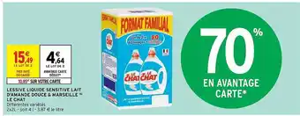 Intermarché Hyper Lessive liquide sensitive lait d'amande douce & marseille le chat offre