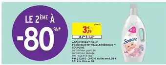 Adoucissant dilué fraîcheur hypoallergénique soupline