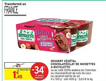 Intermarché Hyper Dessert végétal chocolat-éclat de noisettes à bicyclette offre