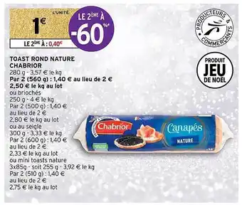 Toast rond nature chabrior
