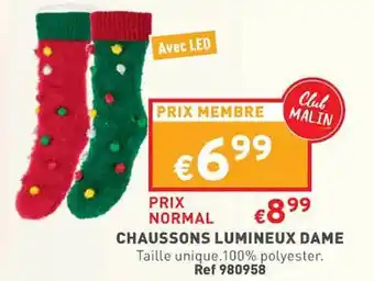 Trafic Chaussons lumineux dame offre