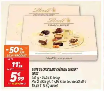 Netto Boîte de chocolats création dessert lindt offre
