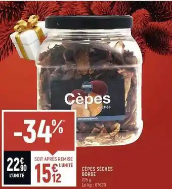 Cèpes séchés borde