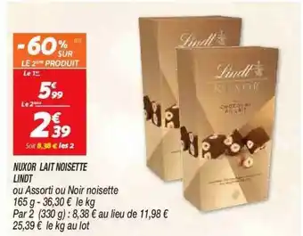 Netto Nuxor lait noisette lindt offre