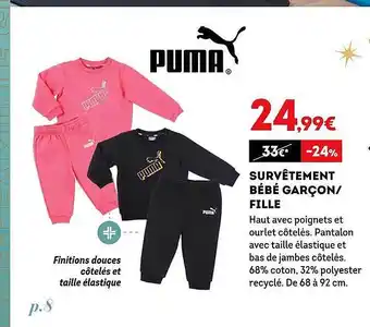 Sport 2000 Survêtement bébé garçon-fille puma offre