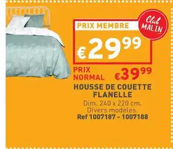 Trafic Housse de couette flanelle offre
