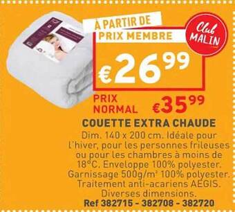 Trafic Couette extra chaude offre