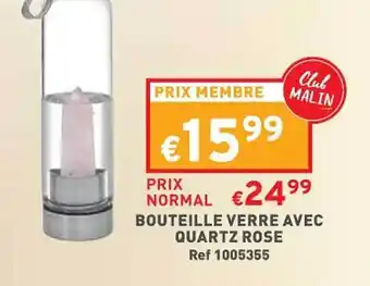 Trafic Bouteille verre avec quartz rose offre