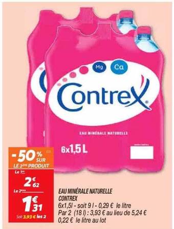 Netto Eau minérale naturelle contrex offre