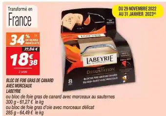 Netto Bloc de foie gras de canard avec morceaux labeyrie offre