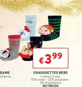 Trafic Chaussettes bébé offre