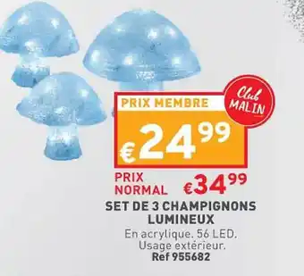 Trafic Set de 3 champignons lumineux offre