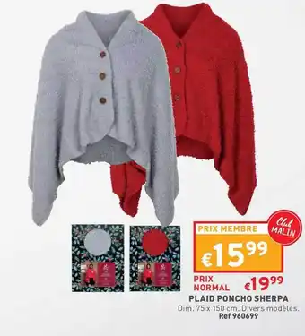 Trafic Plaid poncho sherpa offre