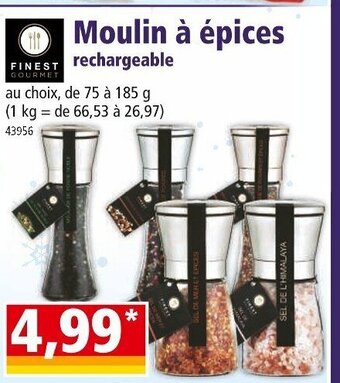 Norma Moulin à épices Rechargeable offre