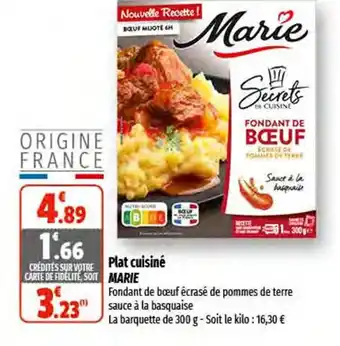 Coccinelle Express Plat Cuisiné Marie offre