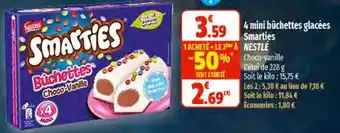 Coccinelle Express 4 Mini Bûchettes Glacées Smarties Néstle offre