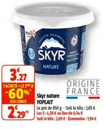 Coccinelle Express Skyr Nature Yoplait offre